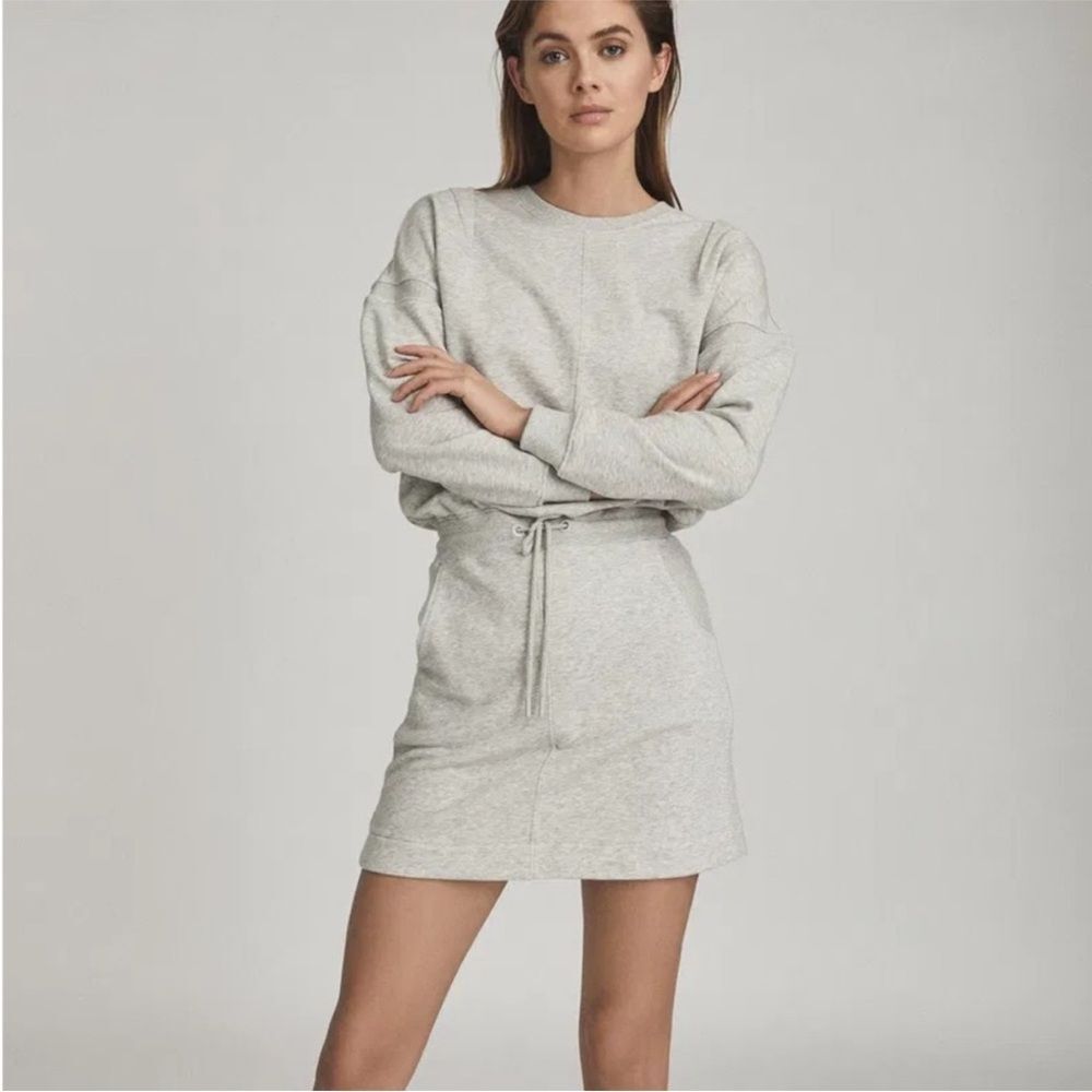 REISS Jetta Mini Sweater Mini Dress in Gray S NWOT